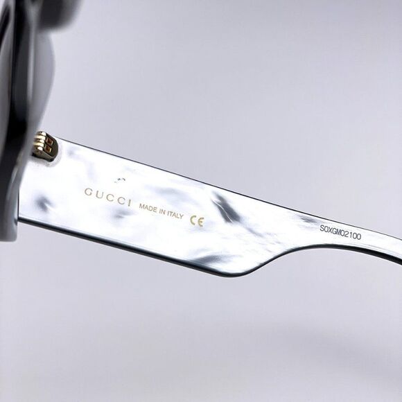 NEW Gucci GG0516S 001 Black Silver Rectangle Women Sunglasses - Picture 14 of 15